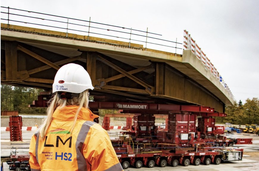 HS2 completes construction milestone as 914 tonne modular bridge is moved into place in 45 minutes